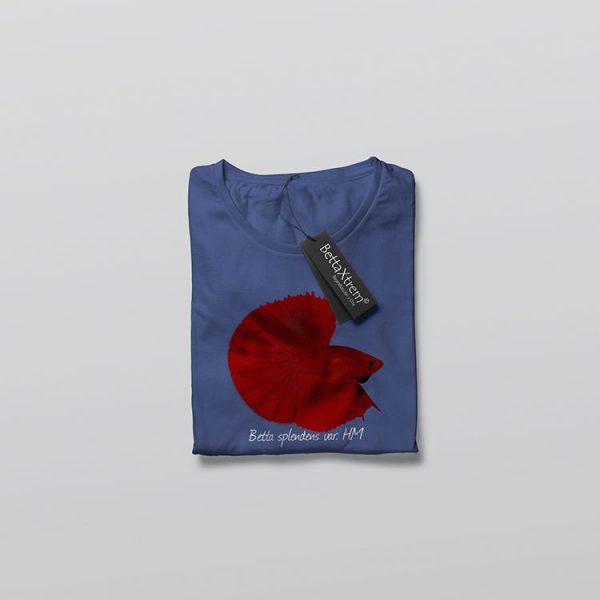 Camiseta de Hombre Azul Betta halfmoon red