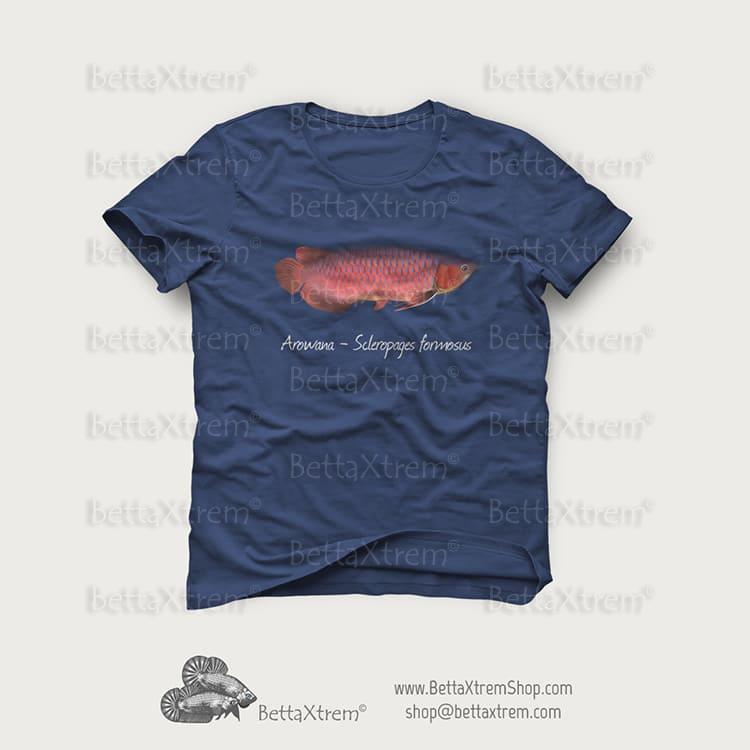 Camiseta Azul de Hombre Arowana - Scleropages formosus 2