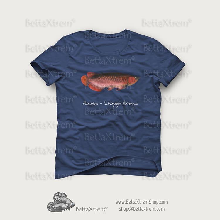 Camiseta Azul de Hombre Arowana - Scleropages formosus 3