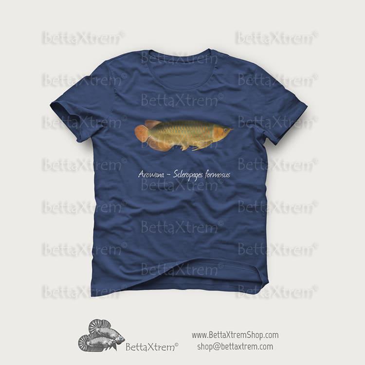 Camiseta Azul de Hombre Arowana - Scleropages formosus 4