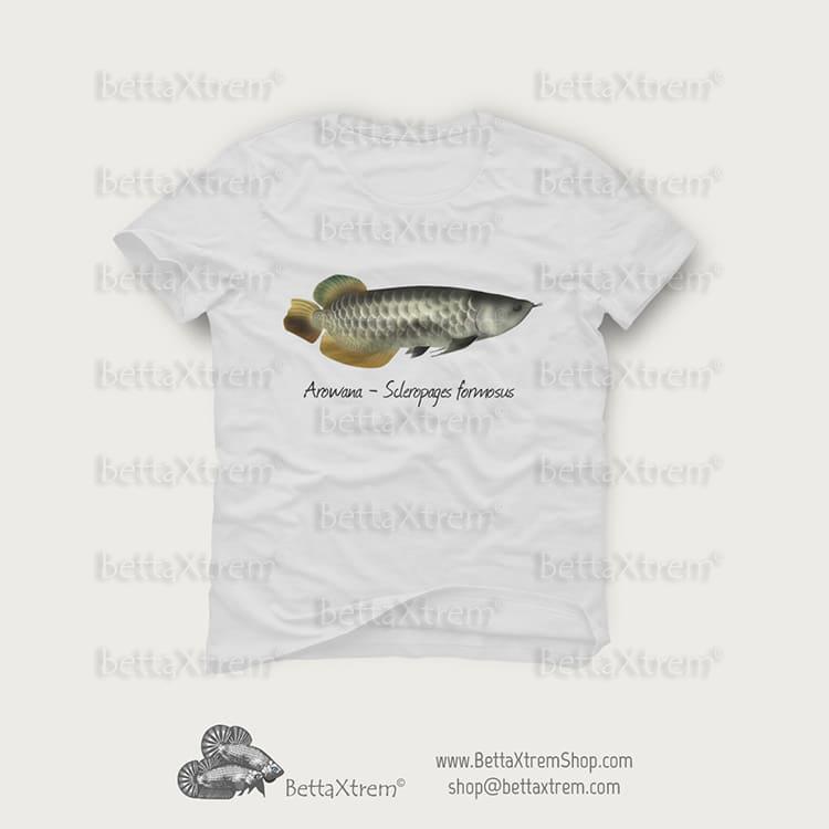Camiseta Blanca de Hombre Arowana - Scleropages formosus 1
