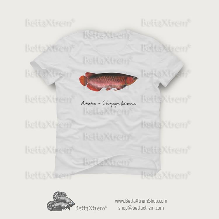 Camiseta Blanca de Hombre Arowana - Scleropages formosus 3