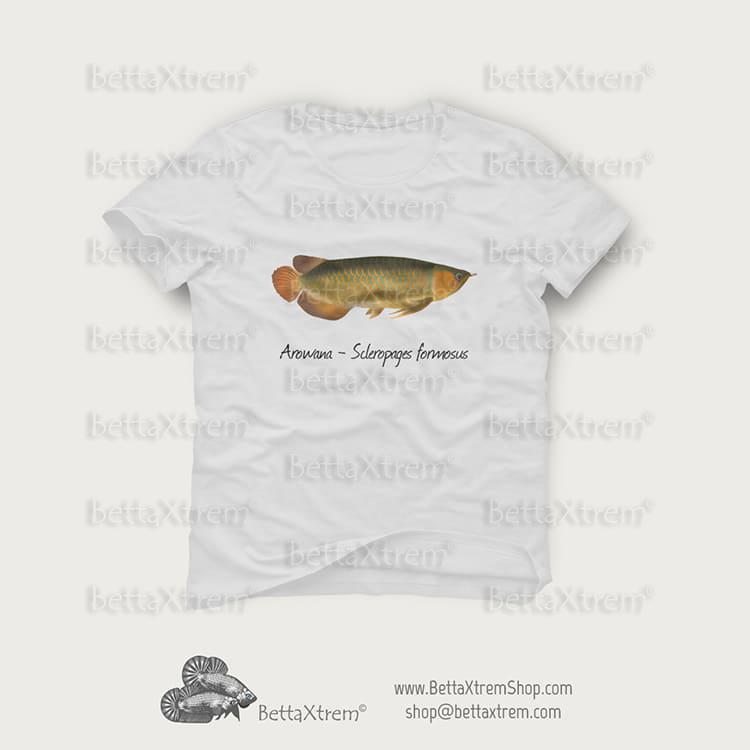 Camiseta Blanca de Hombre Arowana - Scleropages formosus 4