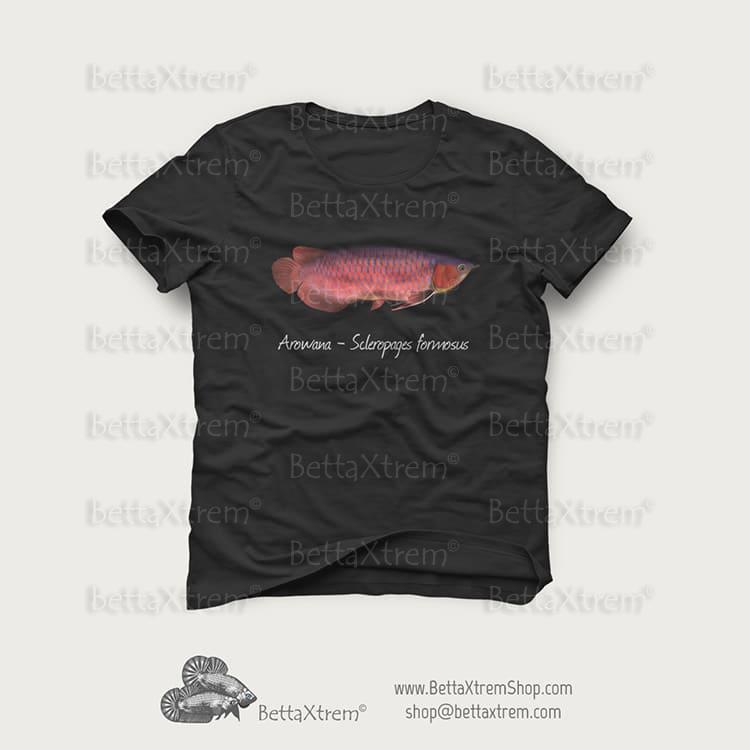 Camiseta Negra de Hombre Arowana - Scleropages formosus 2