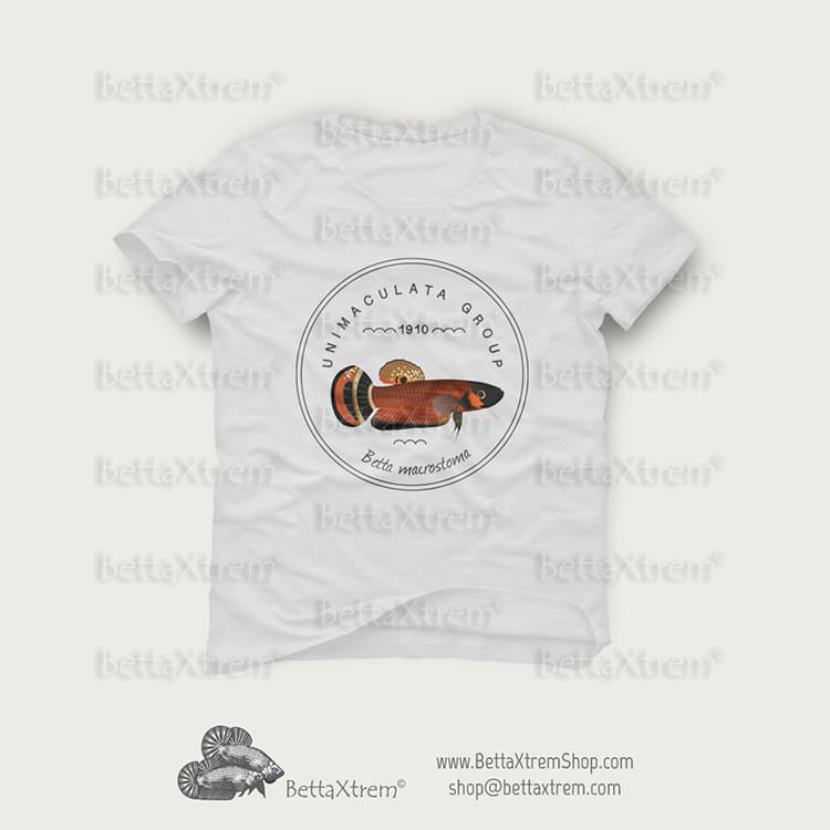 Camiseta Blanca de Hombre unimaculata group Betta macrostoma