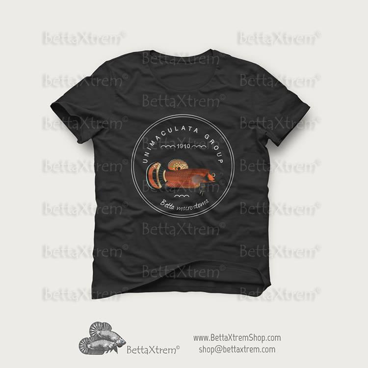 Camiseta Negra de Hombre unimaculata group Betta macrostoma