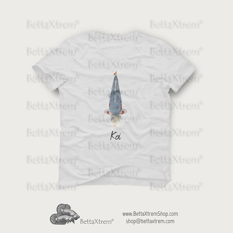Camiseta Blanca de Hombre Carpa Koi 4