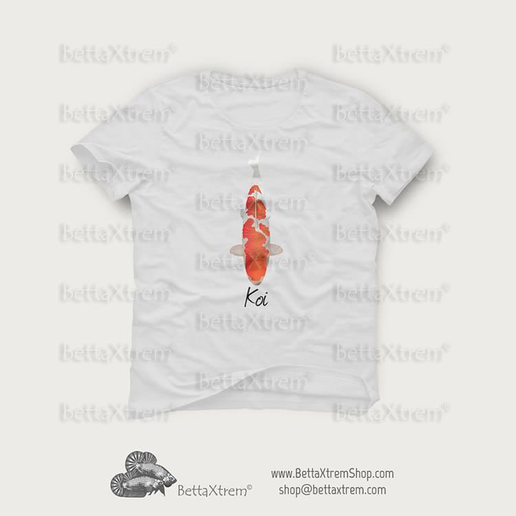 Camiseta Blanca de Hombre Carpa Koi 6