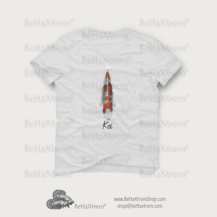 Camiseta Blanca de Hombre Carpa Koi 8