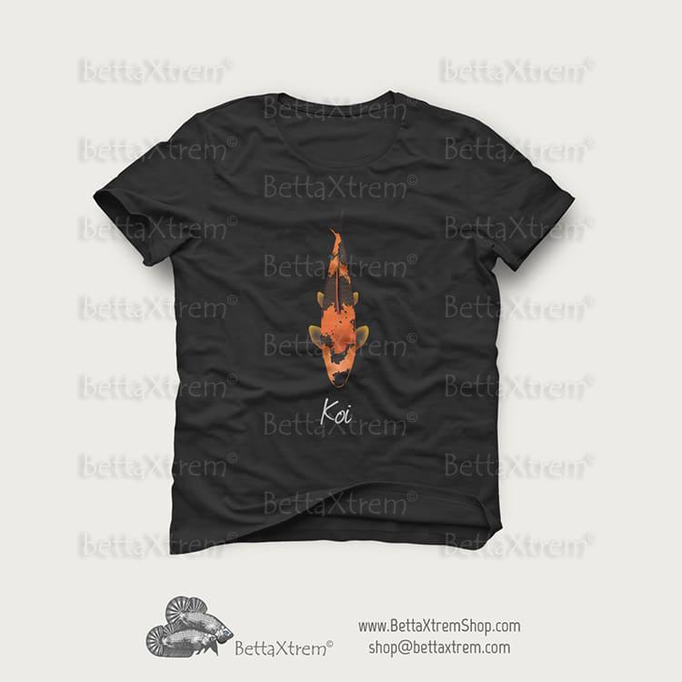 Camiseta Negra de Hombre Carpa Koi 2