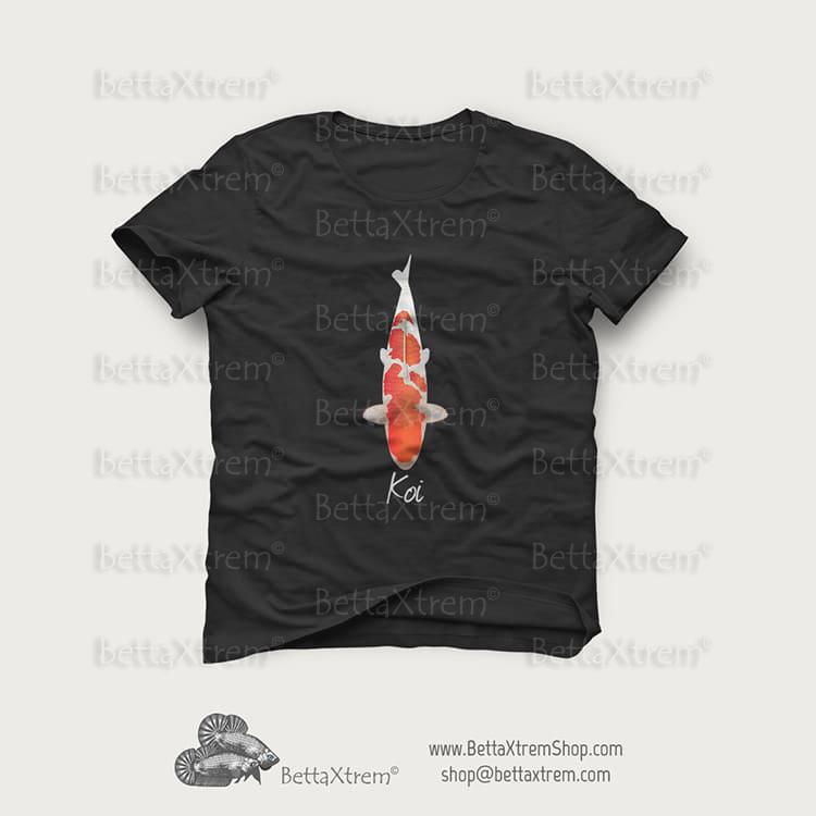 Camiseta Negro de Hombre Carpa Koi 6