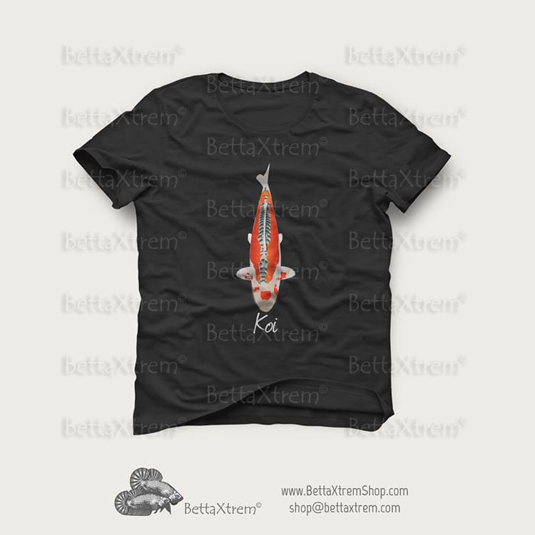 Camiseta Negra de Hombre Carpa Koi 7