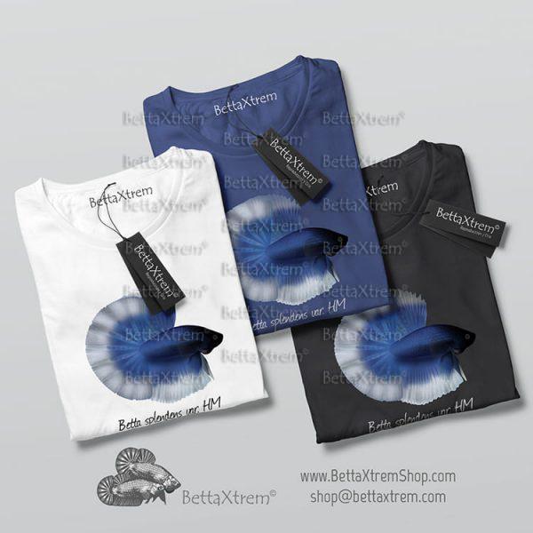 Camisetas de Hombre Betta splendens halfmoon butterfly azul