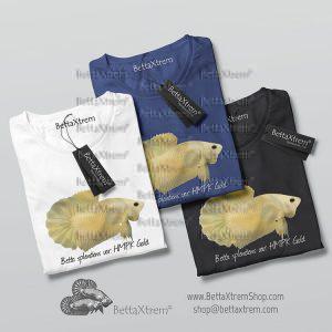 Camisetas de Hombre Betta splendens halfmoon plakat gold