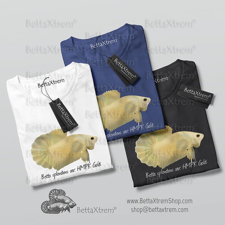 Camisetas de Hombre Betta splendens halfmoon plakat gold