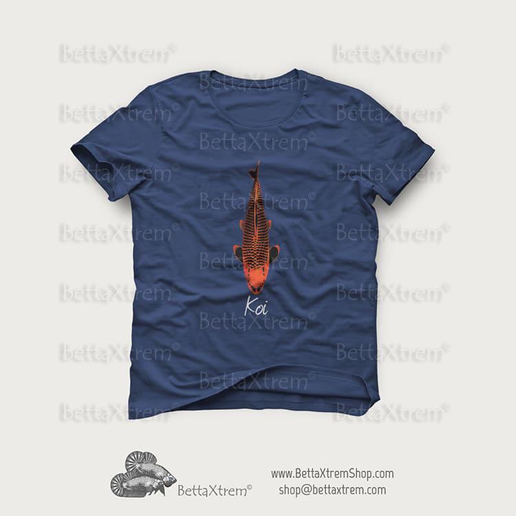 Camiseta Azul de Hombre Carpa Koi 5