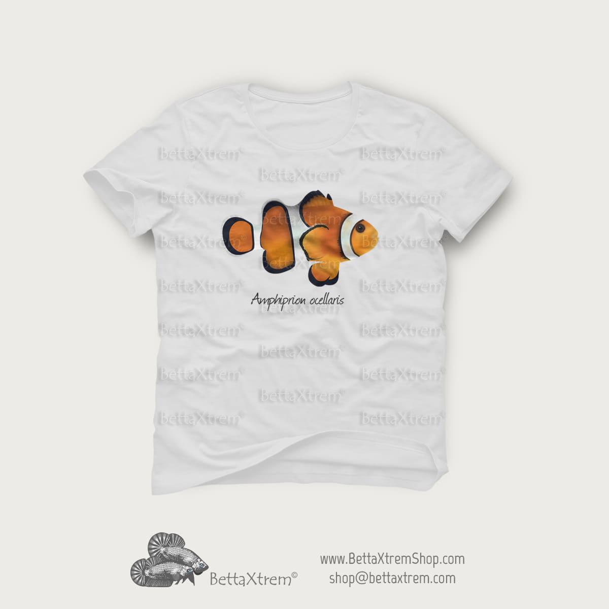 Camiseta Blanca de Hombre Amphiprion ocellaris