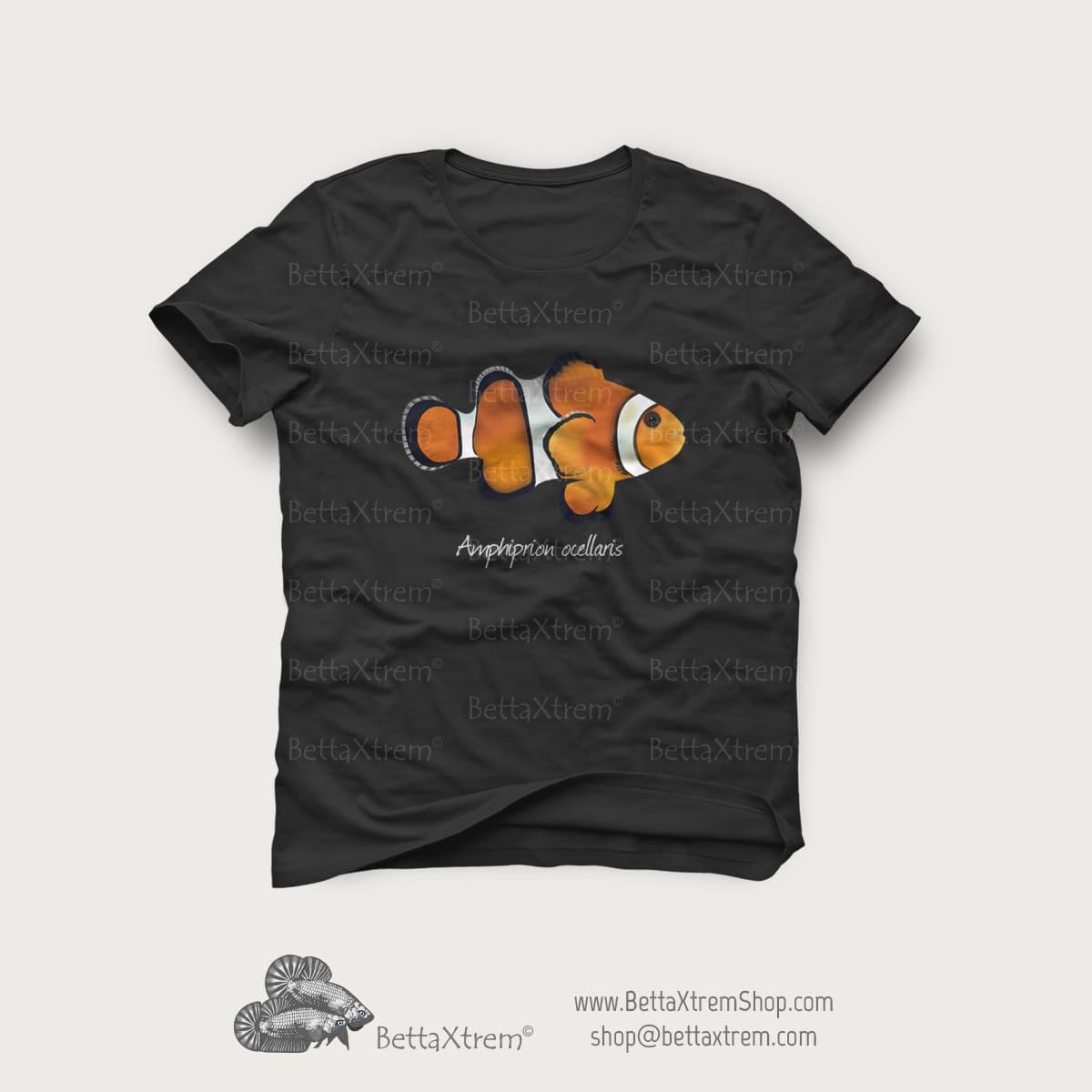 Camiseta Negra de Hombre Amphiprion ocellaris