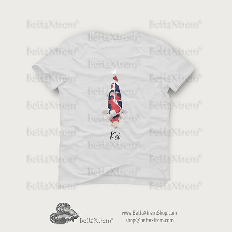 Camiseta Blanca de Hombre Carpa Koi 13