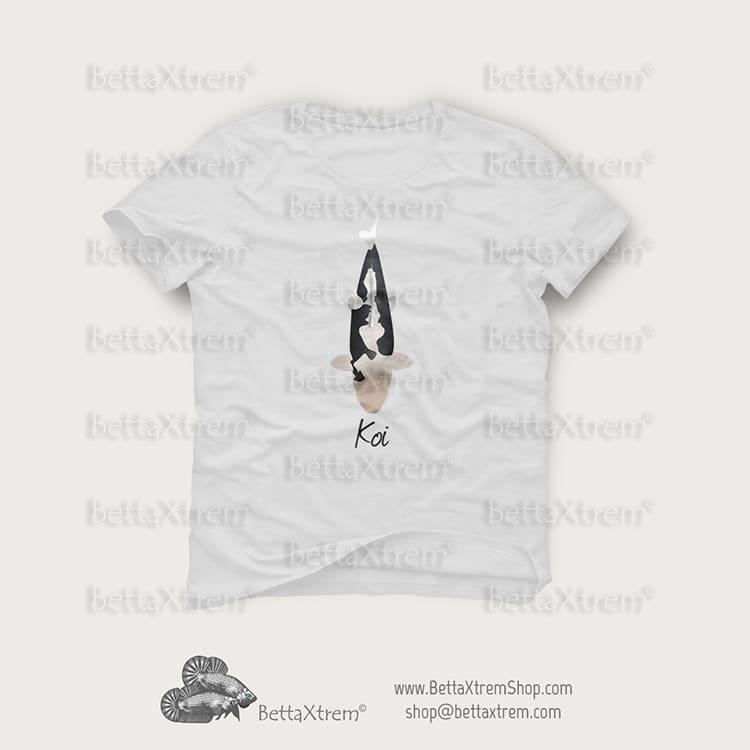 Camiseta Blanca de Hombre Carpa Koi 14