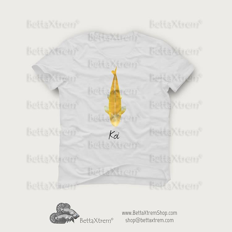 Camiseta Blanca de Hombre Carpa Koi 15
