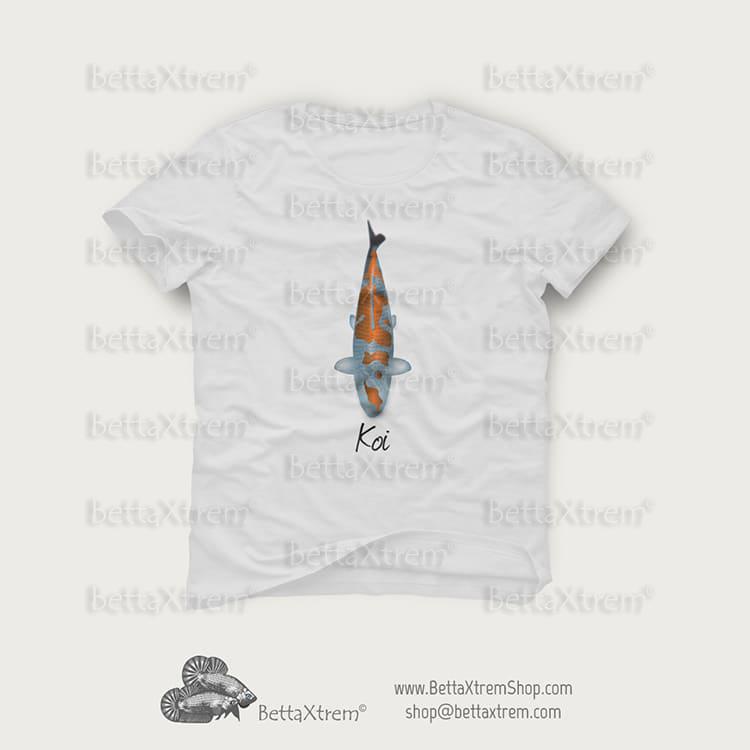 Camiseta Blanca de Hombre Carpa Koi 16