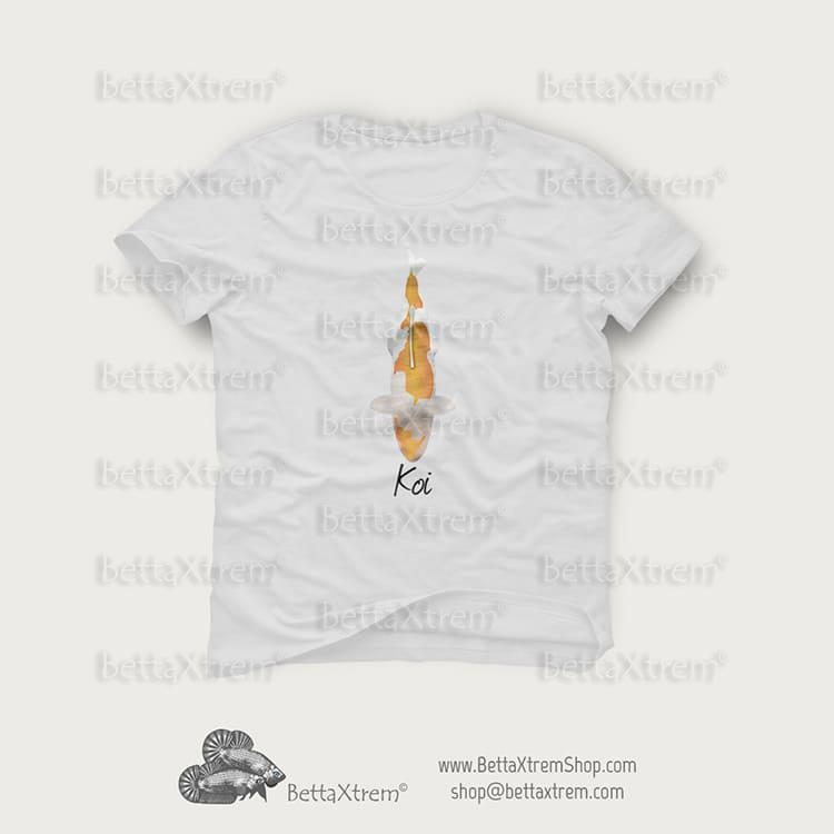 Camiseta Blanca de Hombre Carpa Koi 9
