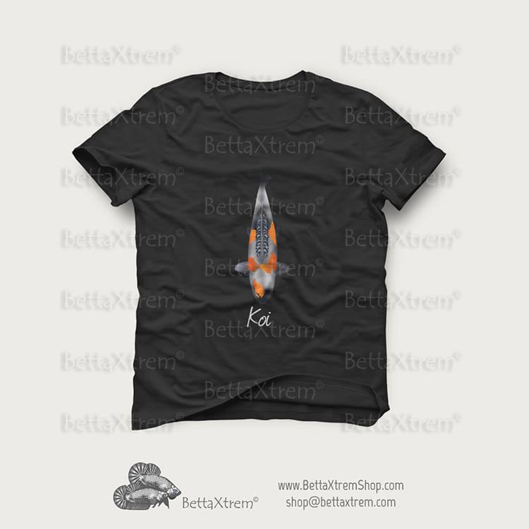 Camiseta Negra de Hombre Carpa Koi 12