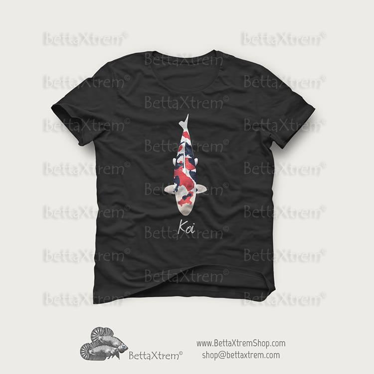 Camiseta Negra de Hombre Carpa Koi 13