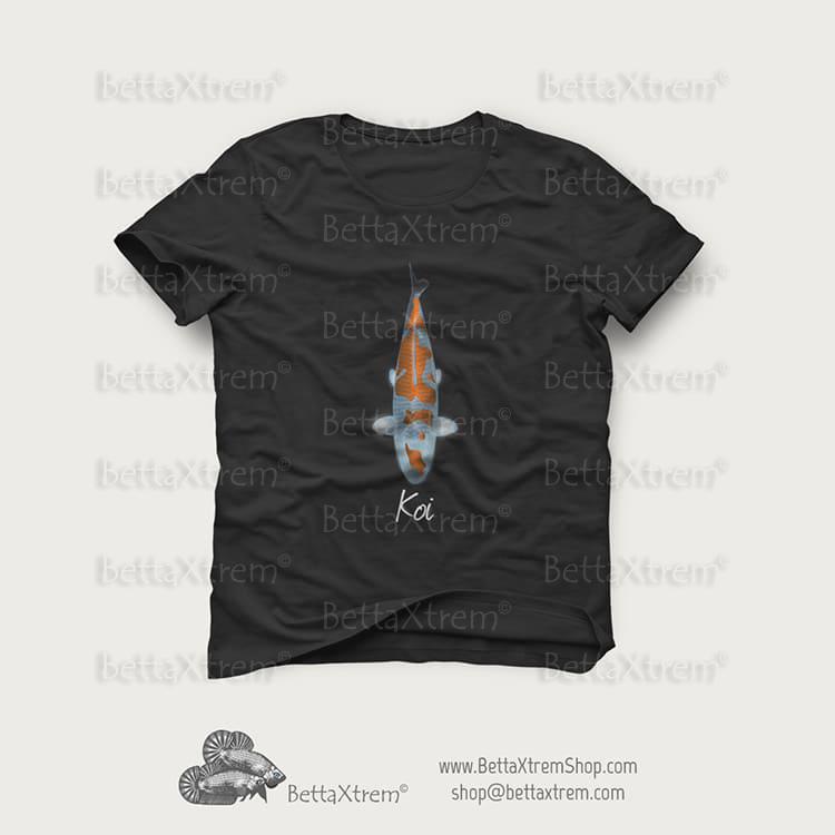 Camiseta Negra de Hombre Carpa Koi 16