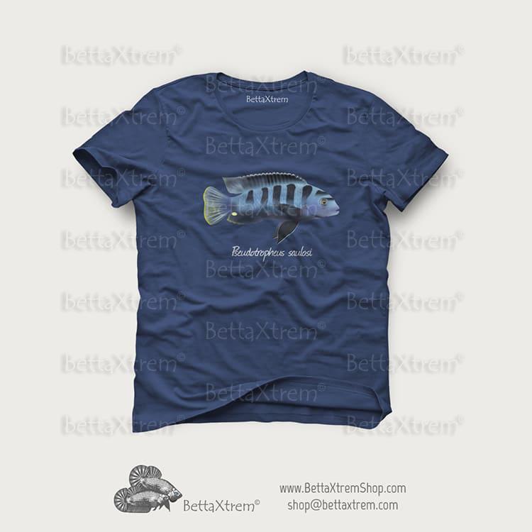 Camiseta Azul de Hombre Pseudotropheus saulosi