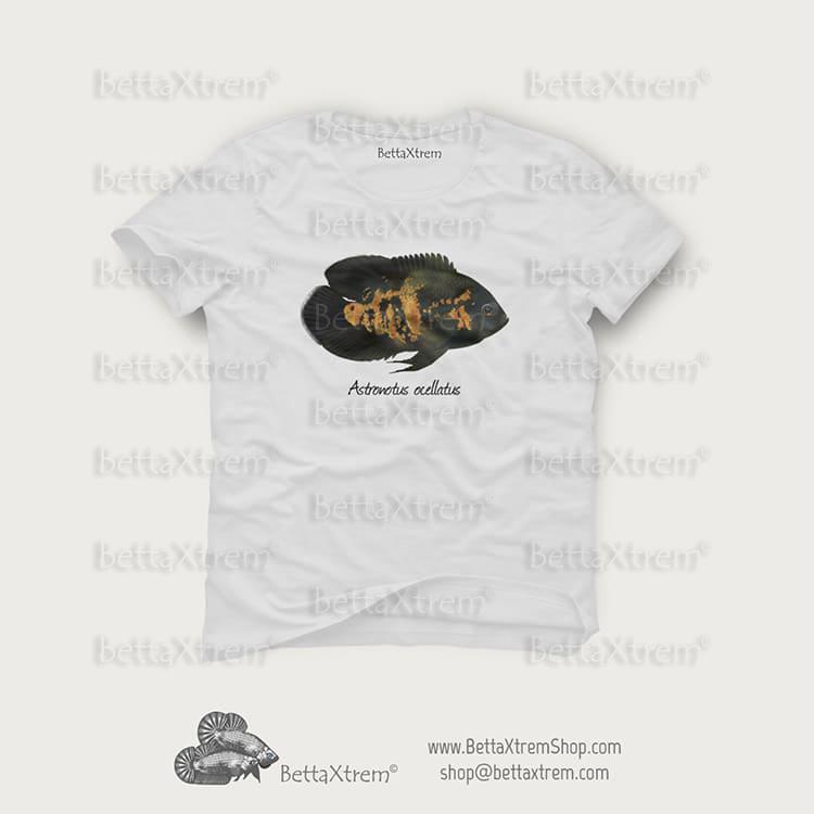 Camiseta Blanca de Hombre Astronotus ocellatus