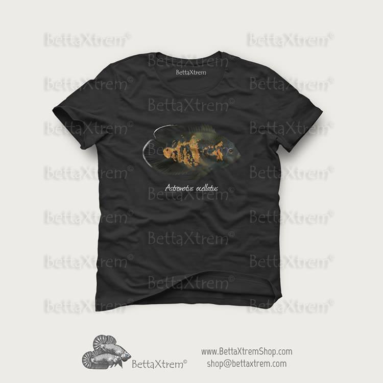 Camiseta Negra de Hombre Astronotus ocellatus