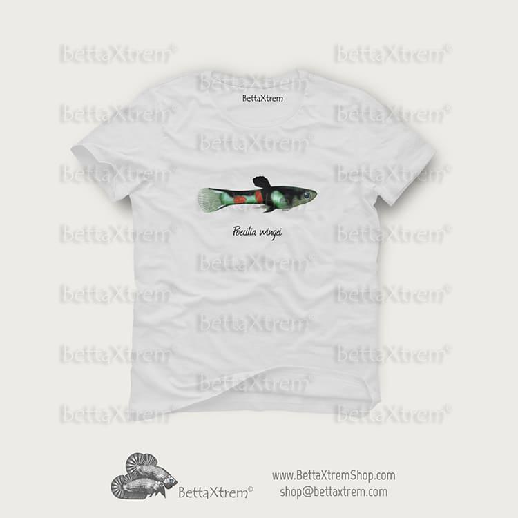 Camiseta Blanca de Hombre Poecilia wingei 7