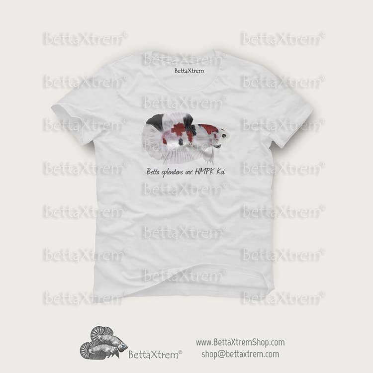 Camiseta Blanca de Hombre Betta splendens HMPK koi